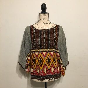 Blouse with colored prints